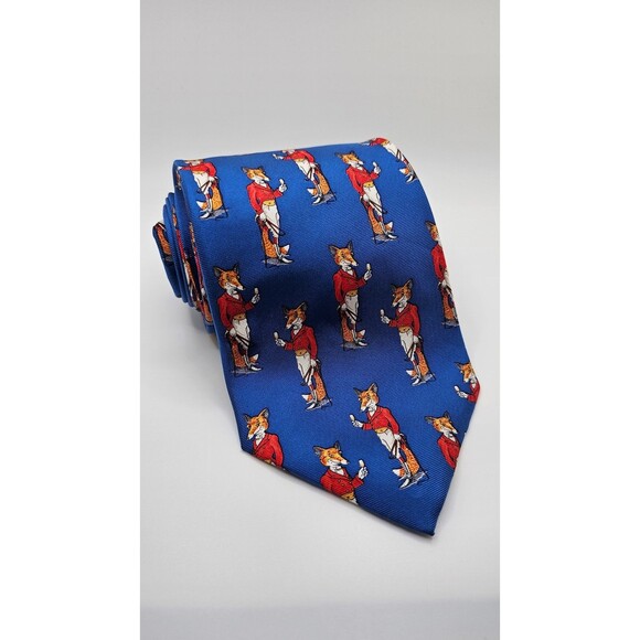 Fox & Chave Bryn Parry Collaboration 100% Silk Fox Tie Made in England - Picture 1 of 6